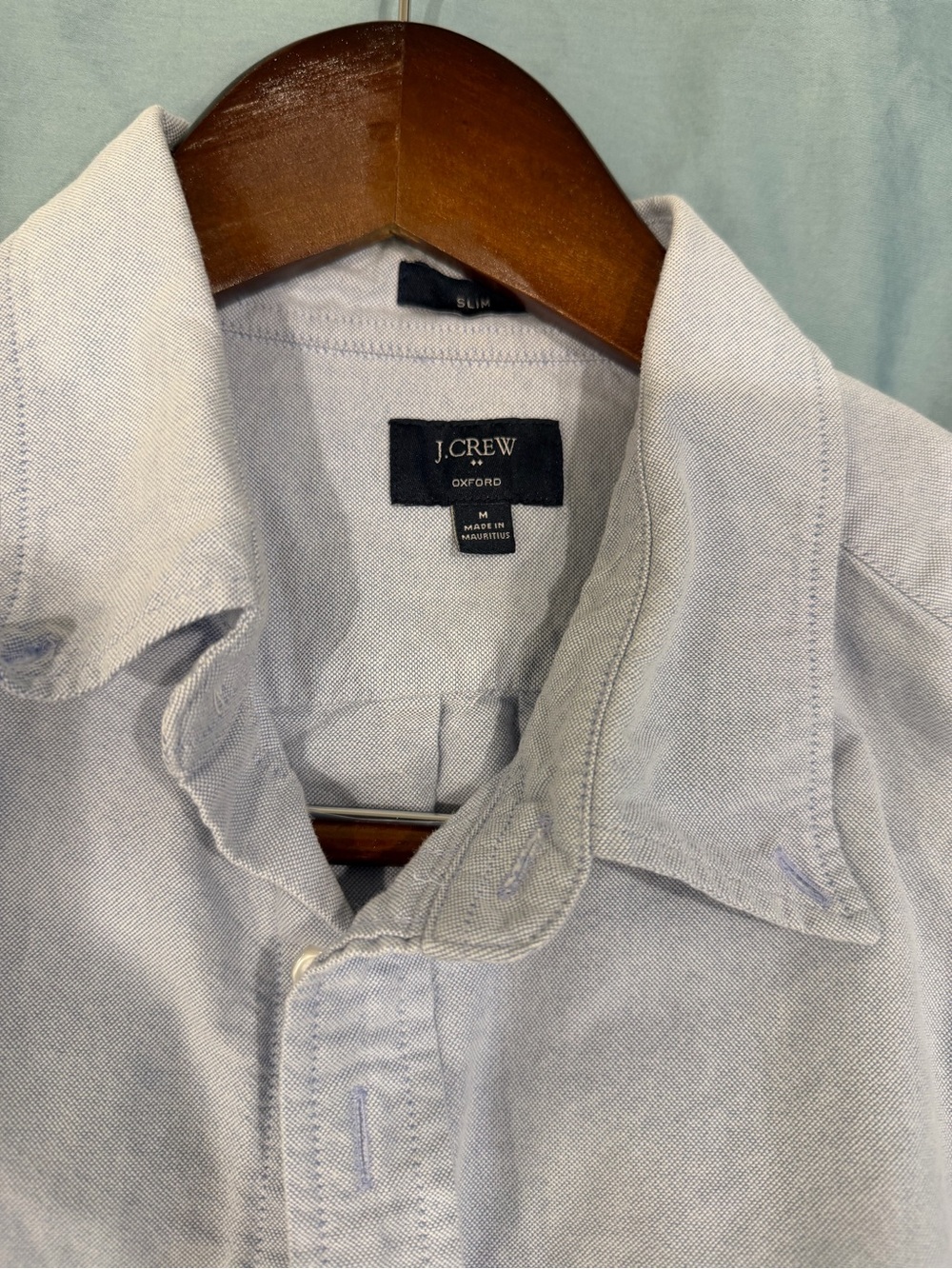 J. Crew Men's Light Blue Button-Down Oxford Shirt